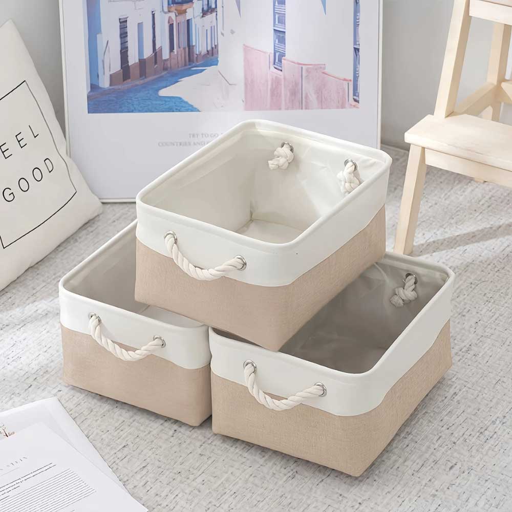 ৩টি মাঝারি সাইজের ফোল্ডেবল স্টোরেজ বাস্কেট