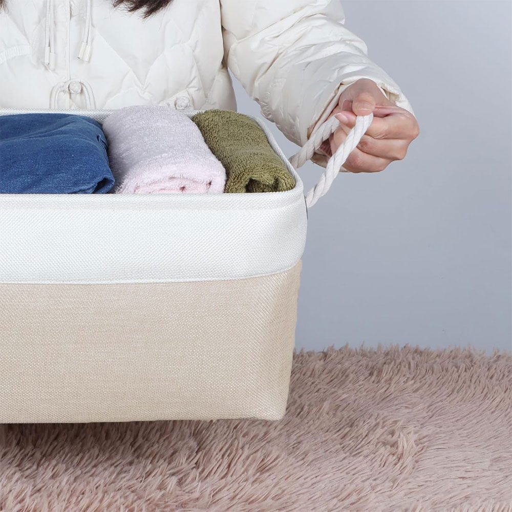 ২টি মাঝারি সাইজের ফোল্ডেবল স্টোরেজ বাস্কেট - Image 3