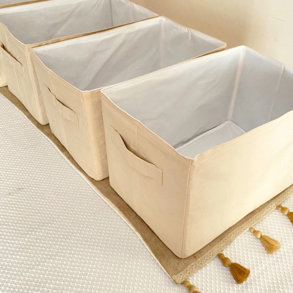 ৩টি বড় সাইজের ফোল্ডেবল স্টোরেজ বাস্কেট