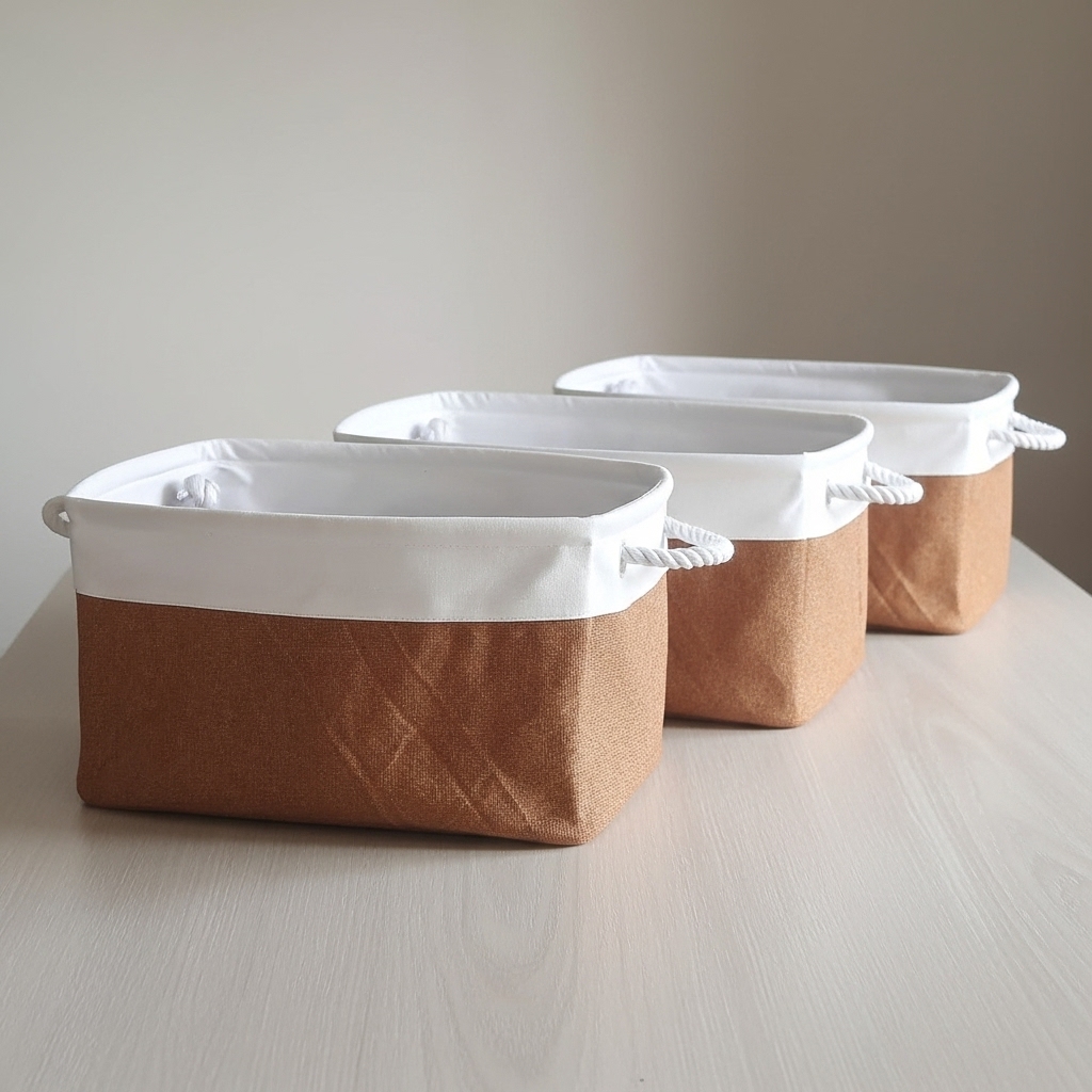 ৩টি মাঝারি সাইজের ফোল্ডেবল স্টোরেজ বাস্কেট