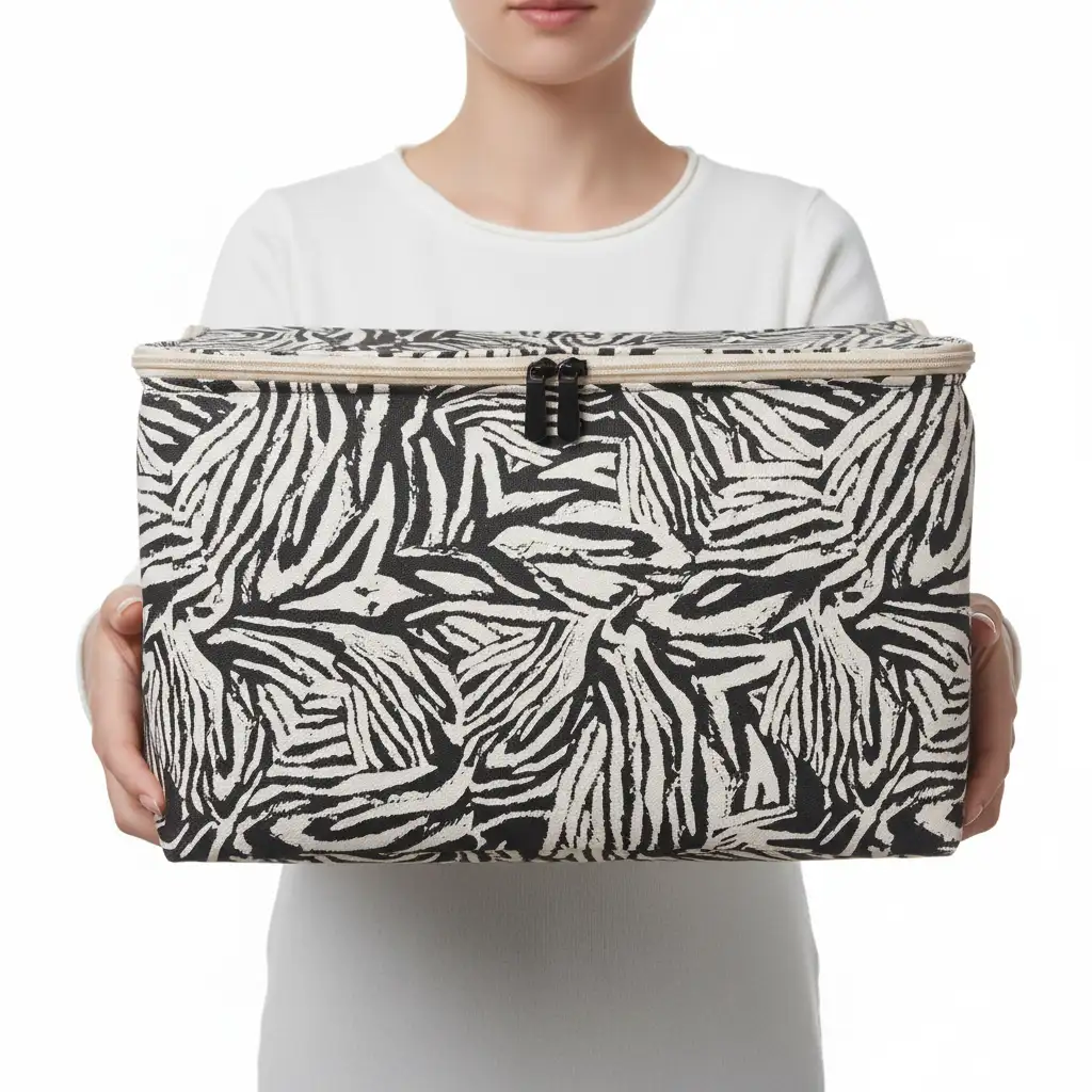 ৩টি বড় সাইজের ঢাকনাসহ প্রিন্টেড বাস্কেট - Image 2