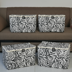 ৪টি বড় সাইজের ঢাকনাসহ প্রিন্টেড বাস্কেট