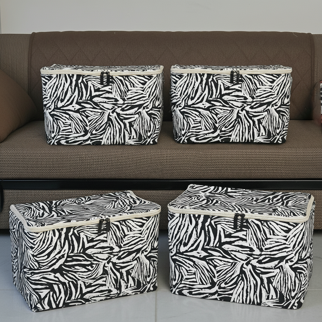 ৪টি বড় সাইজের ঢাকনাসহ প্রিন্টেড বাস্কেট