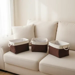 ৩টি মাঝারি সাইজের ফোল্ডেবল স্টোরেজ বাস্কেট