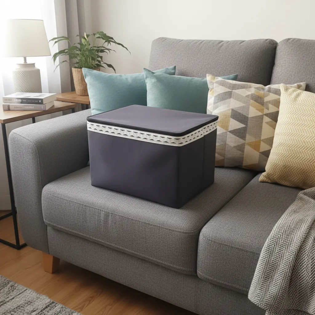 ২টি বড় সাইজের ঢাকনাসহ প্রিন্টেড বাস্কেট - Image 3