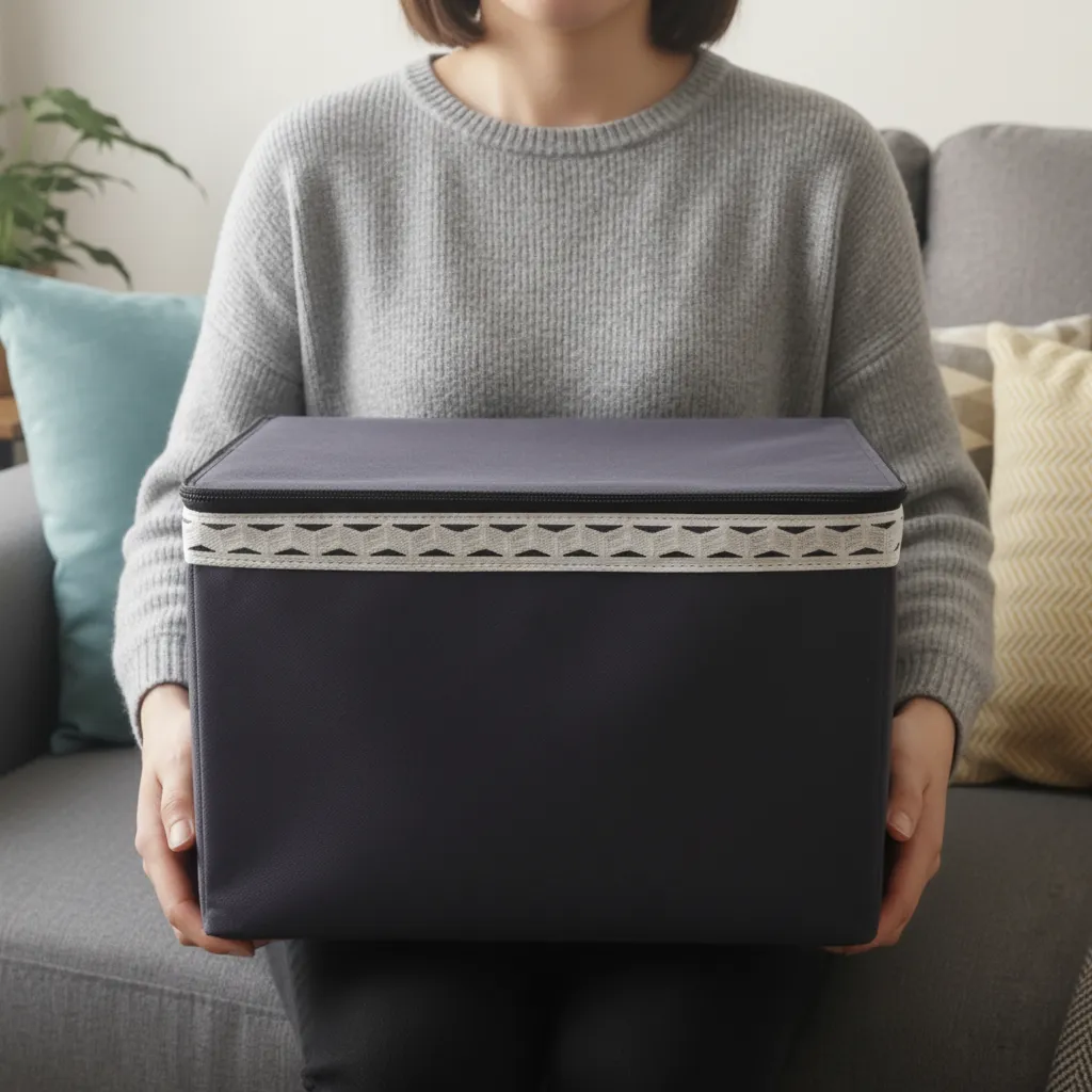 ২টি বড় সাইজের ঢাকনাসহ প্রিন্টেড বাস্কেট - Image 2